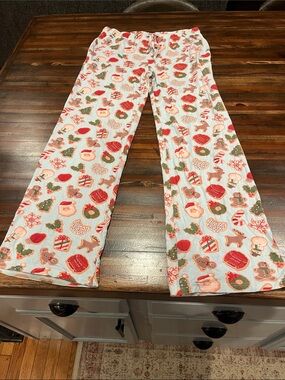Caden Lane Christmas Pajama Pants with Red & Green Holiday Print XL bamboo